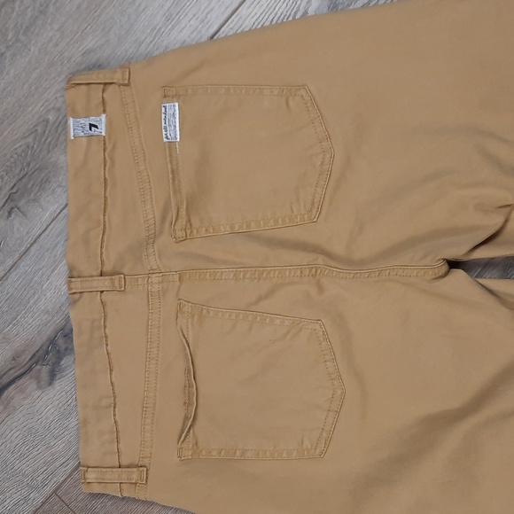 7 For All Mankind tan stretchy patch pocket high rise, crop khaki pants, size 28 - Picture 6 of 10